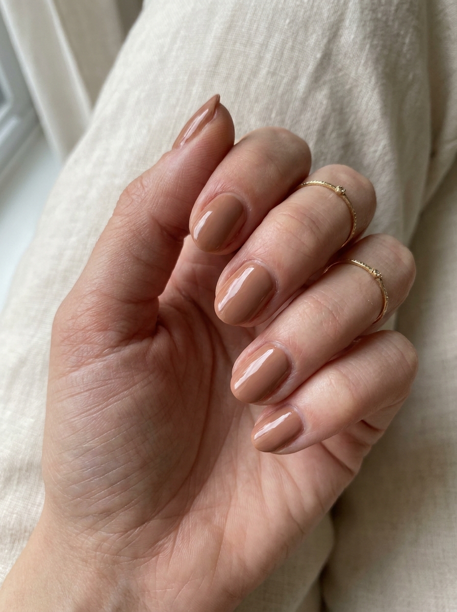 Nude Brown Fall Nails – gepflegte Nagelidee 2026